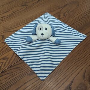 Kidgets Plush Blue and White Striped Puppy Dog Lovey Security Blanket Toy